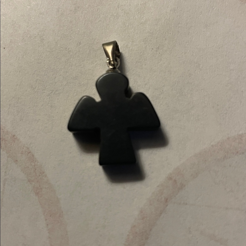 Black Stone Angel Pendant